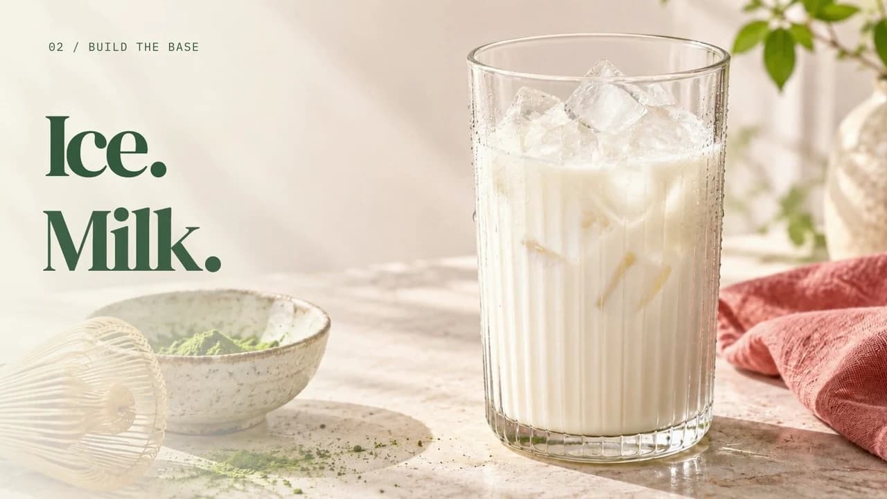 The iced matcha ritual: keyframe at 00:10